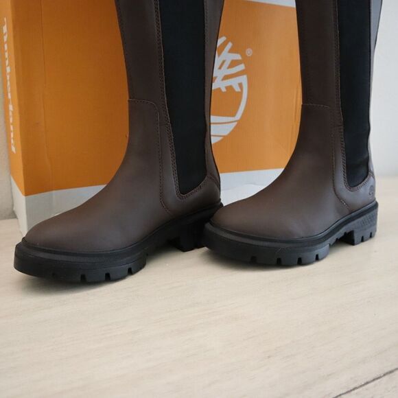 Timberland Women Sz 6M Dk Brown Full Grain Leather Cortina Valley Tall Boot - Picture 3 of 10